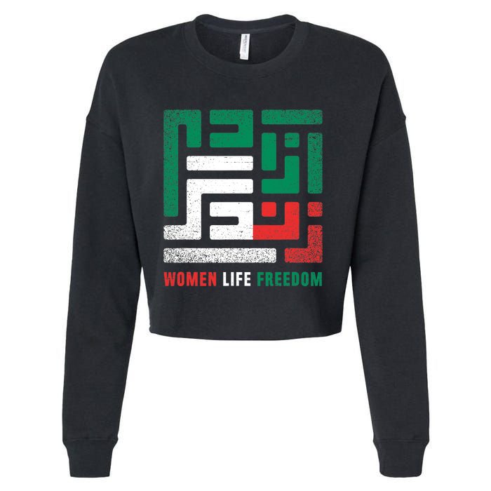  Life Freedom Free Iran Cropped Pullover Crew