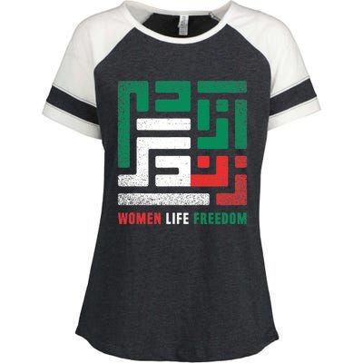  Life Freedom Free Iran Enza Ladies Jersey Colorblock Tee