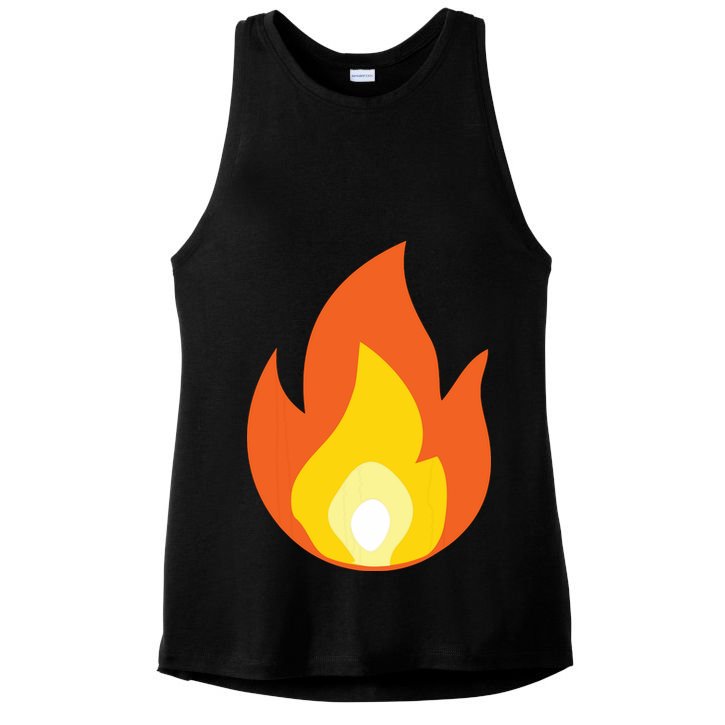 Lit Fire Flame Hot Burning Beach Ladies PosiCharge Tri-Blend Wicking Tank
