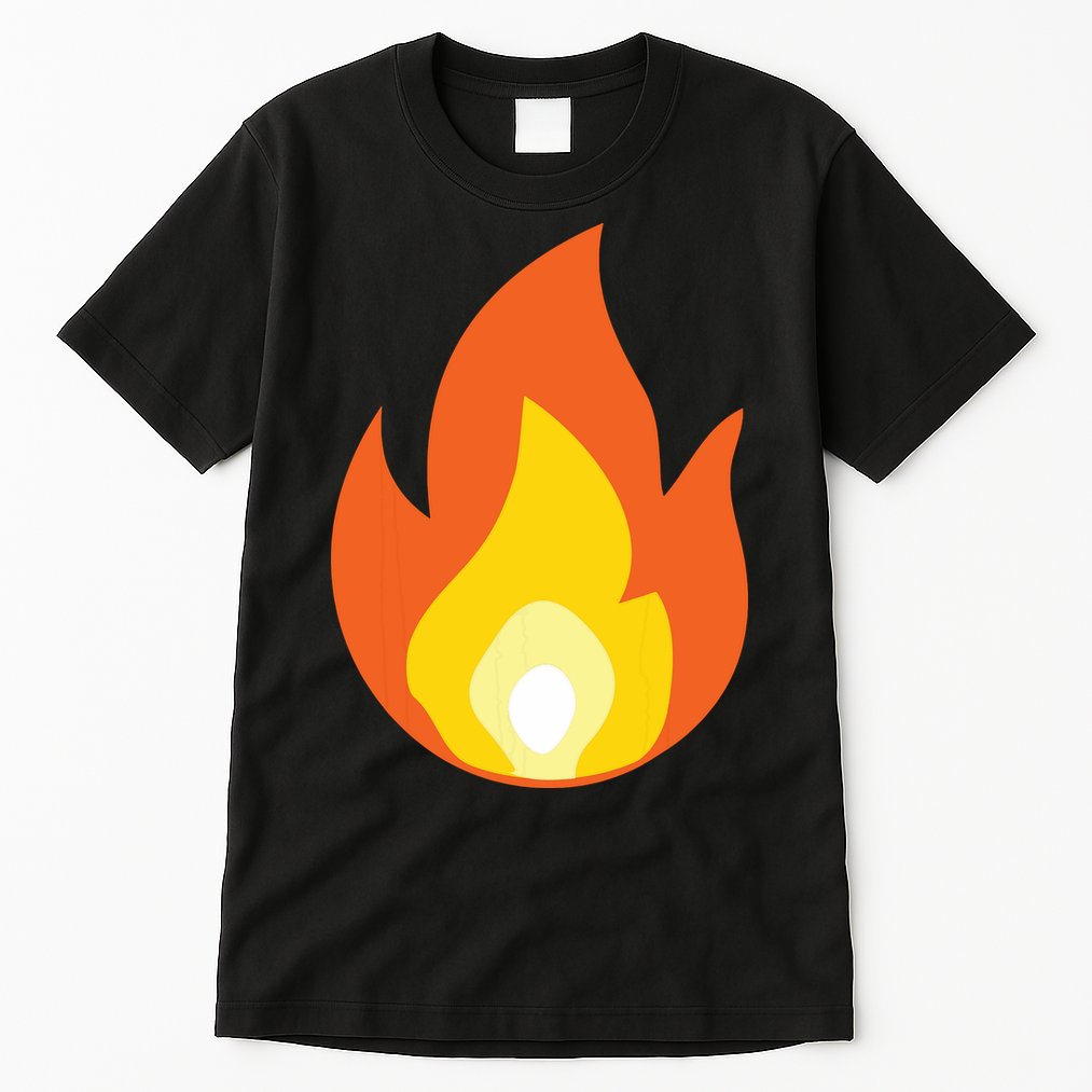 Lit Fire Flame Hot Burning Beach Tall T-Shirt