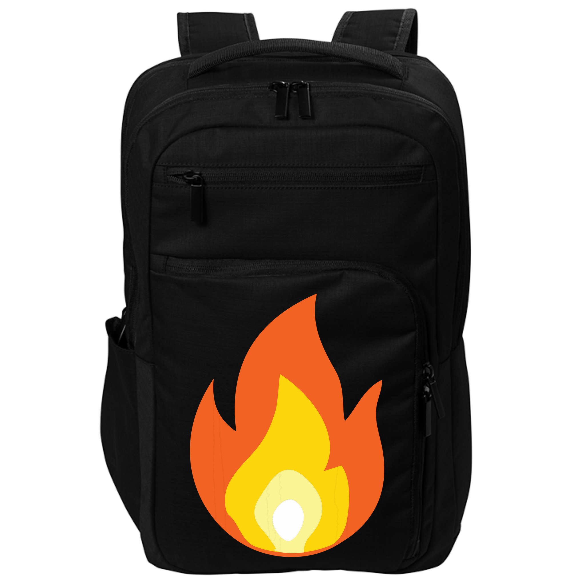 Lit Fire Flame Hot Burning Beach Impact Tech Backpack