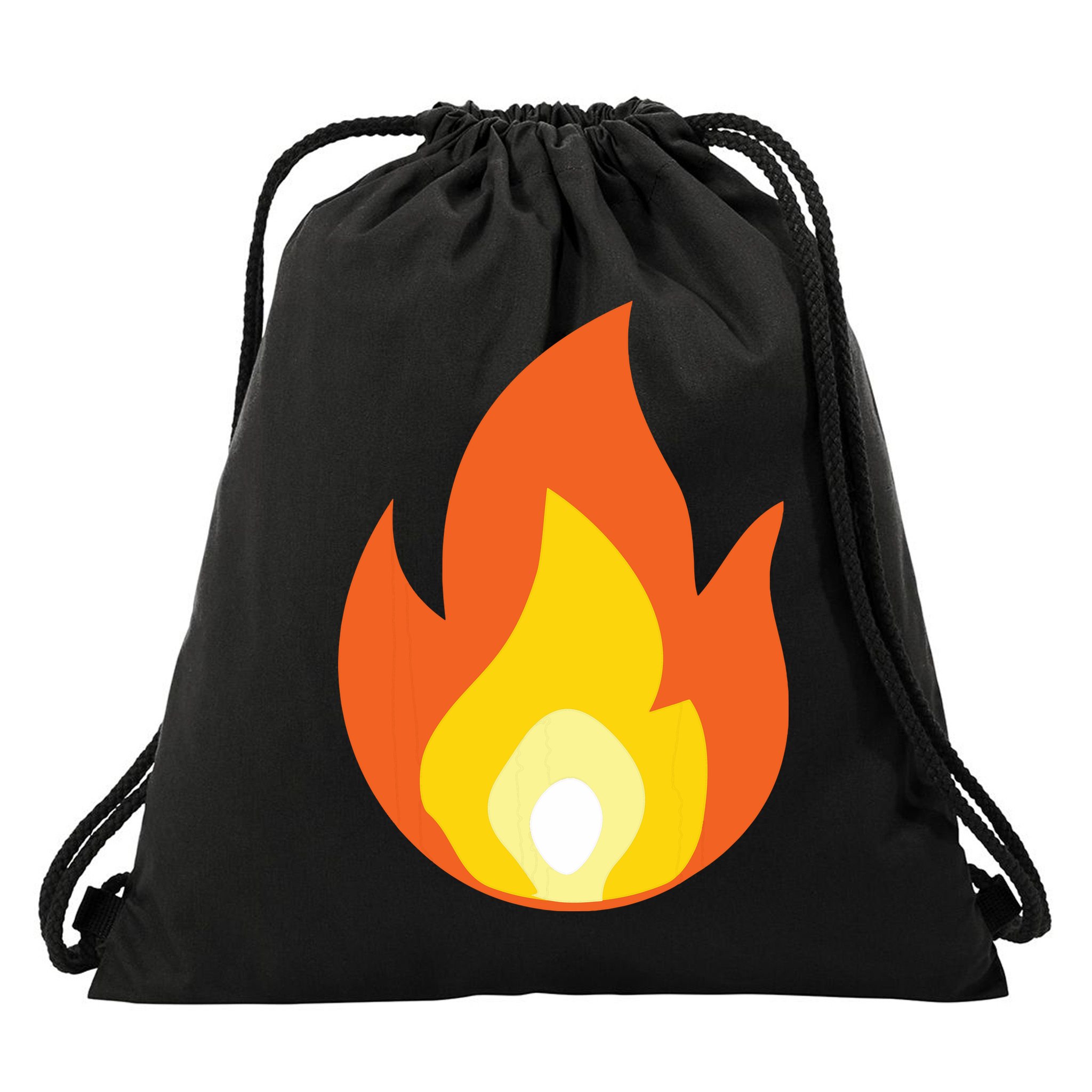 Lit Fire Flame Hot Burning Beach Drawstring Bag