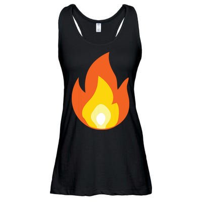 Lit Fire Flame Hot Burning Beach Ladies Essential Flowy Tank