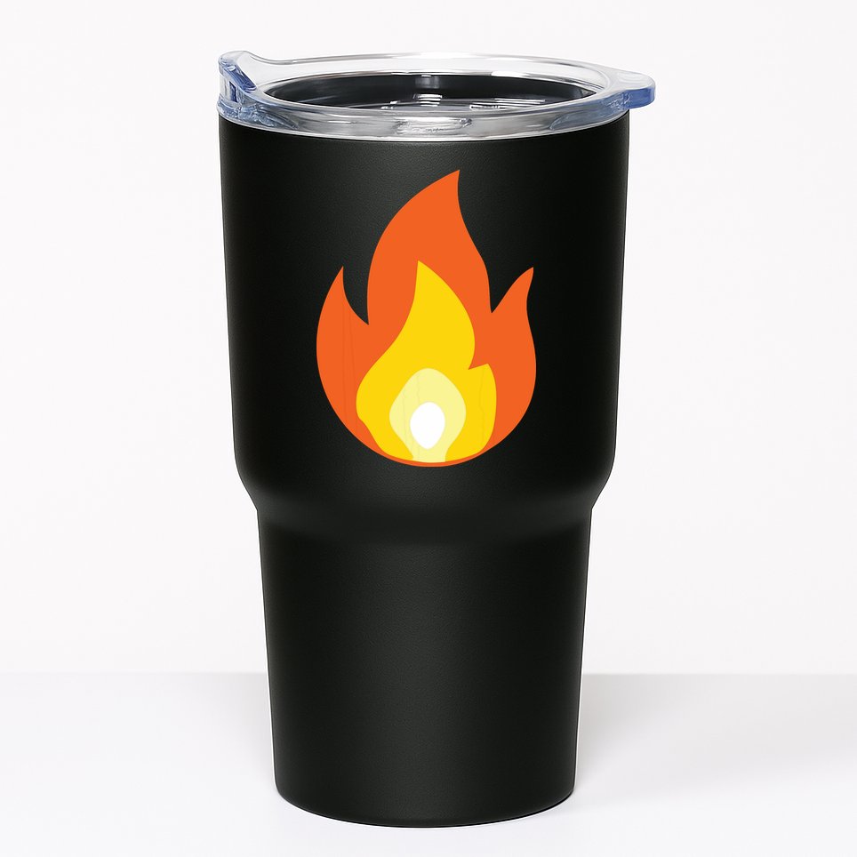 Lit Fire Flame Hot Burning Beach Tumbler