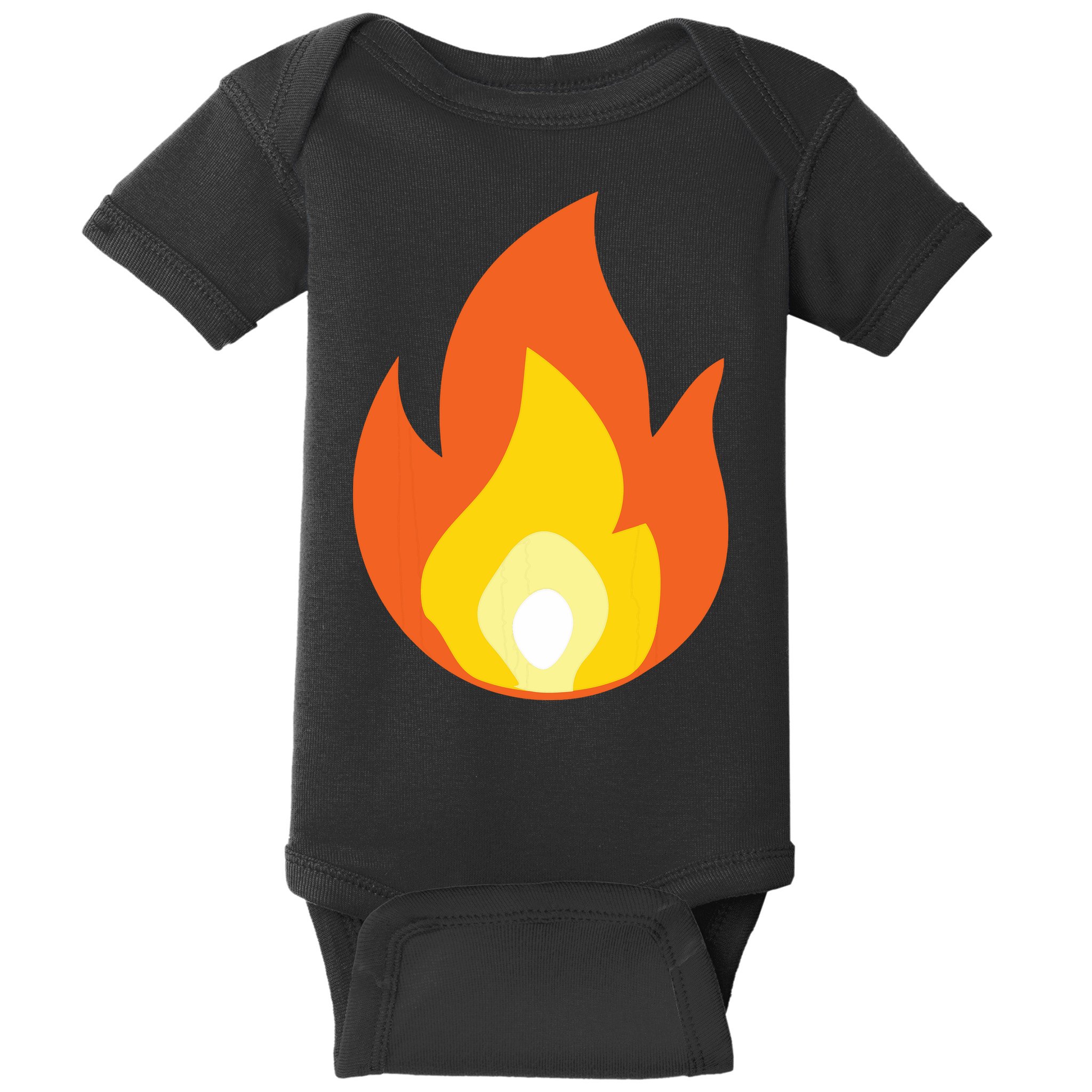 Lit Fire Flame Hot Burning Beach Baby Bodysuit