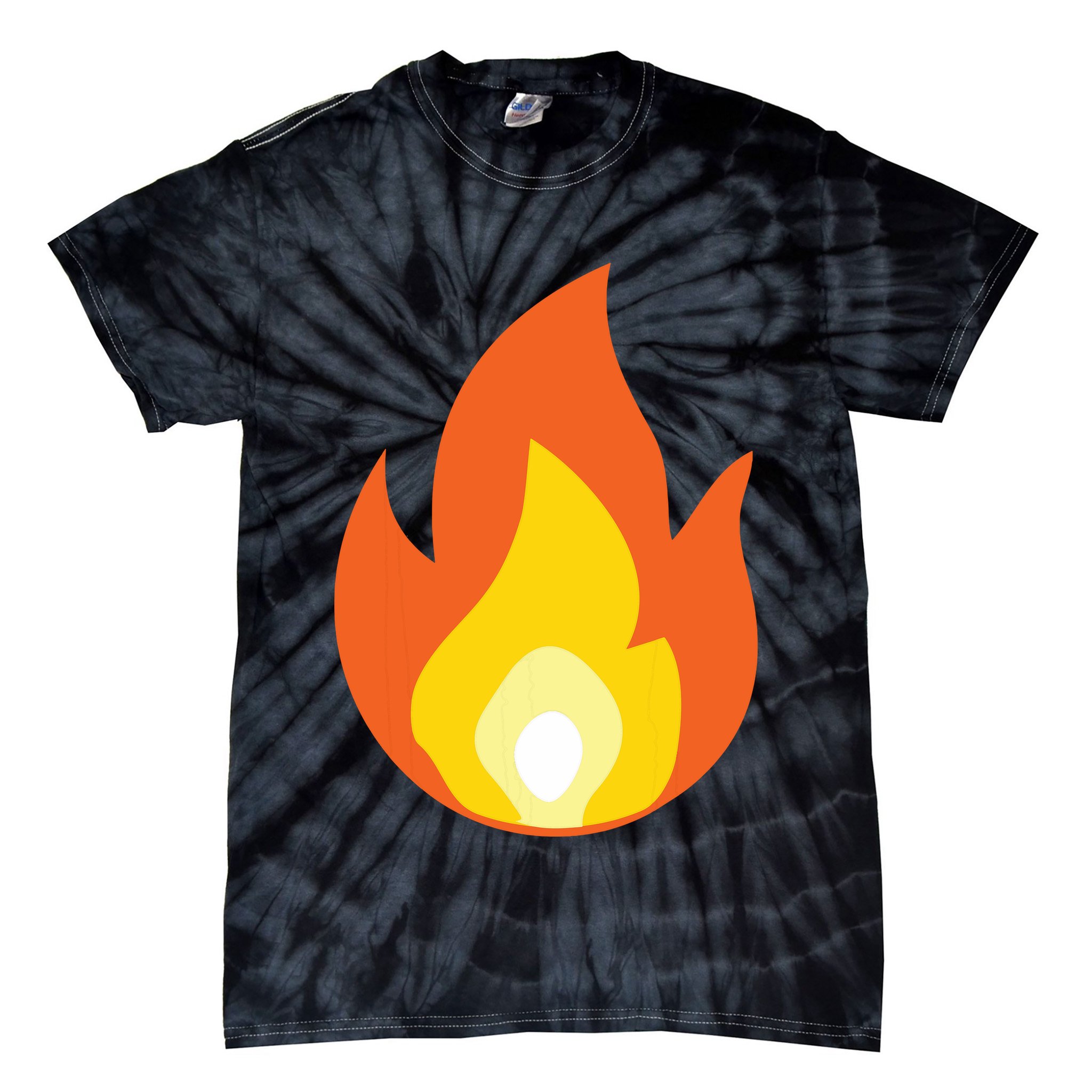 Lit Fire Flame Hot Burning Beach Tie-Dye T-Shirt