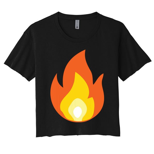 Lit Fire Flame Hot Burning Beach Crop Top