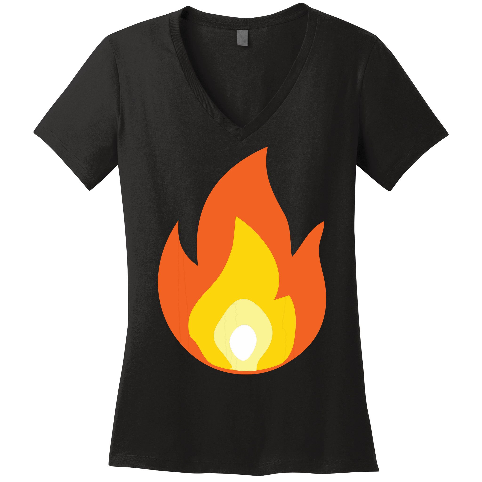Lit Fire Flame Hot Burning Beach Women's V-Neck T-Shirt