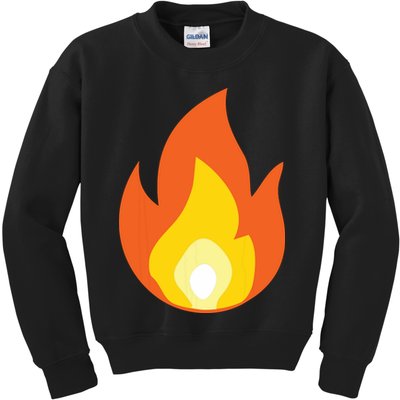 Lit Fire Flame Hot Burning Beach Kids Sweatshirt