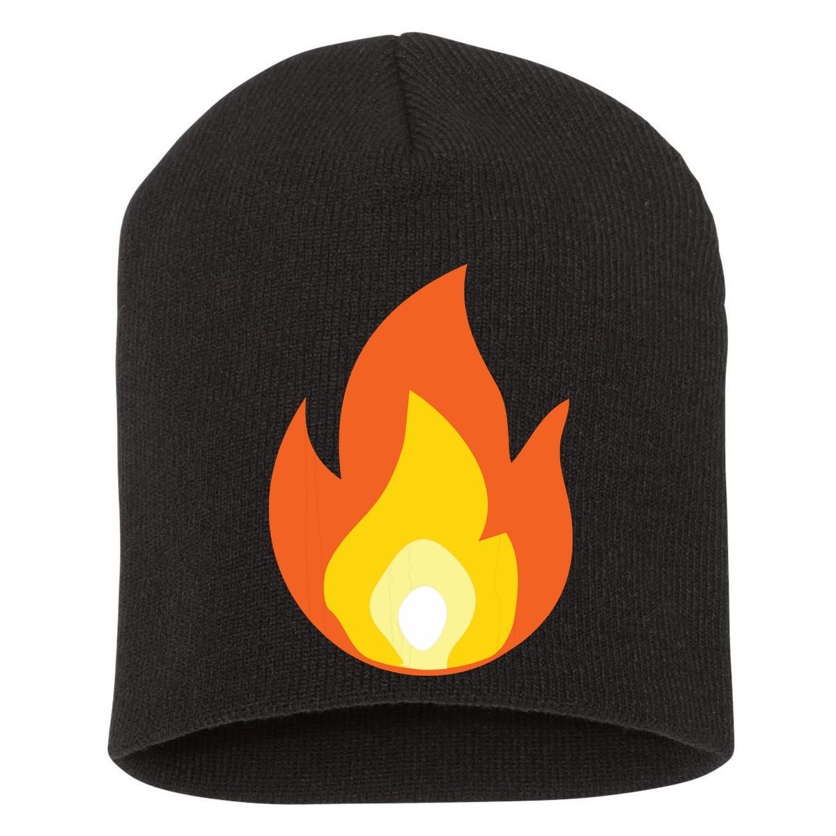 Lit Fire Flame Hot Burning Beach Short Acrylic Beanie