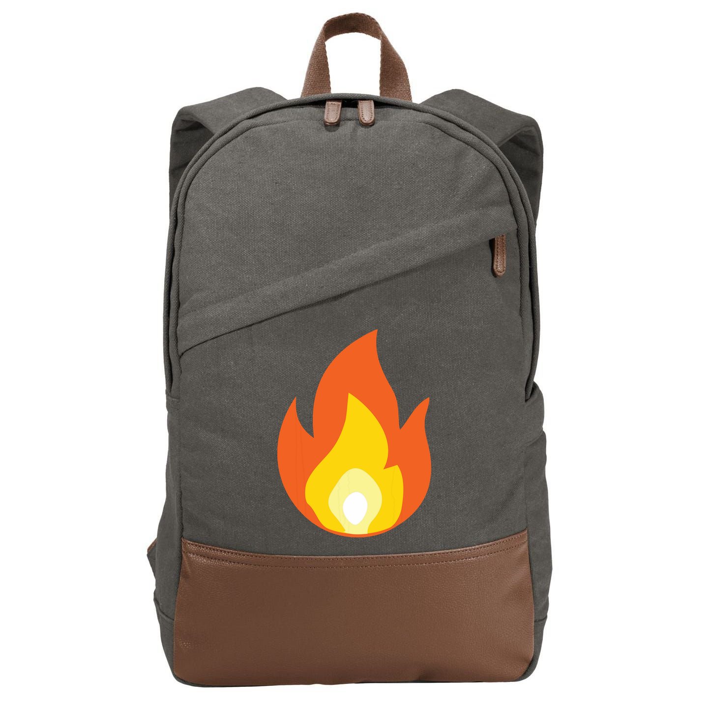 Lit Fire Flame Hot Burning Beach Cotton Canvas Backpack