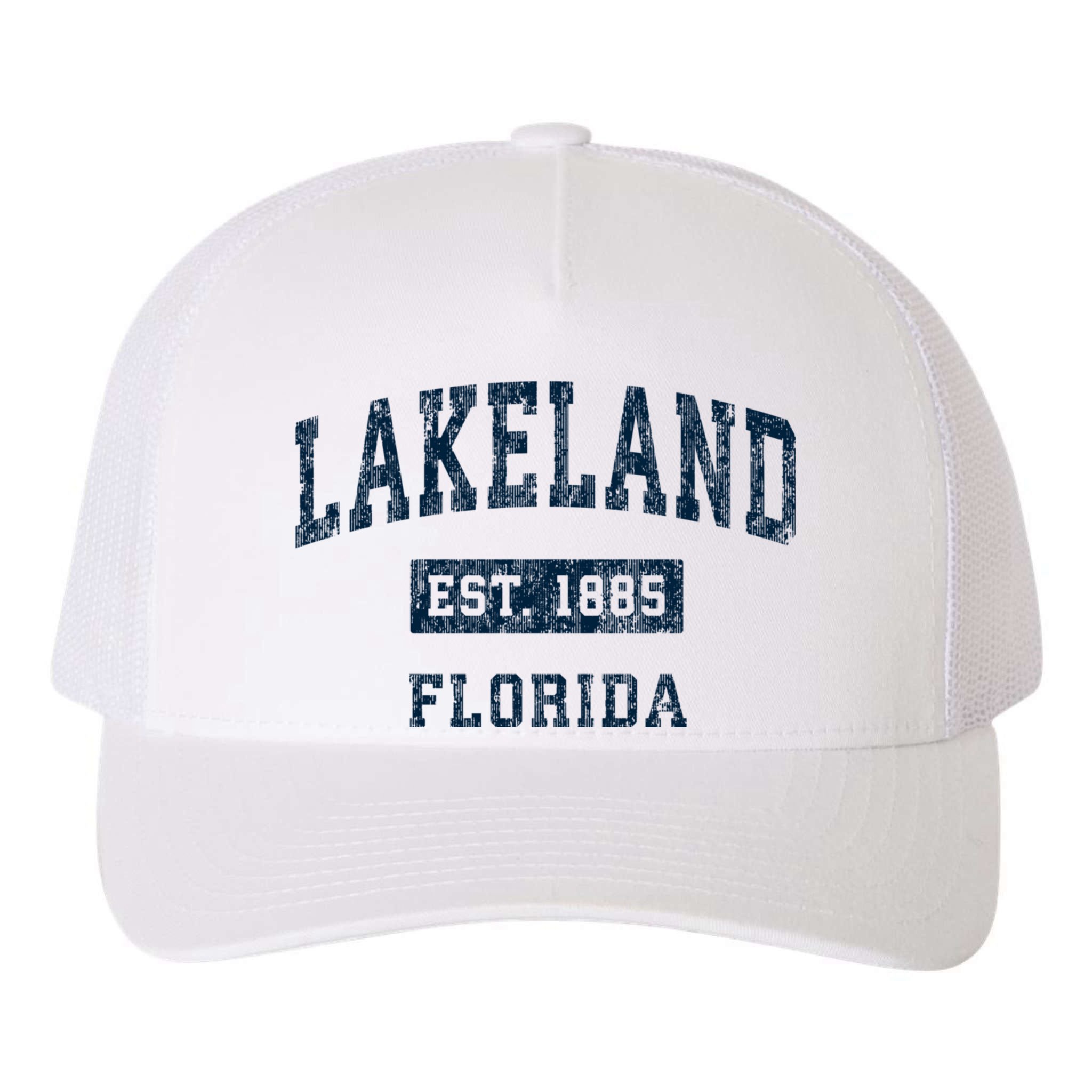 Lakeland Florida Fl Vintage Sports Yupoong Adult 5-Panel Trucker Hat
