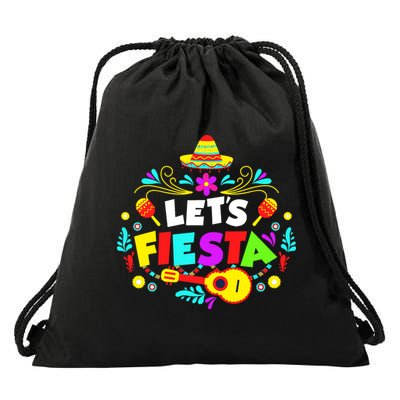 Let's Fiesta Funny Cinco De Mayo Drawstring Bag