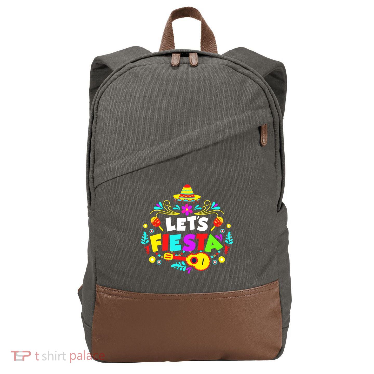 Let's Fiesta Funny Cinco De Mayo Cotton Canvas Backpack