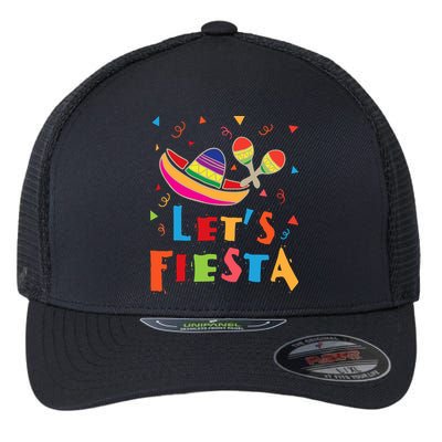 Let's Fiesta Funny Cinco De Mayo Flexfit Unipanel Trucker Cap