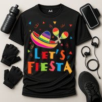 Let's Fiesta Funny Cinco De Mayo Cooling Performance Crew T-Shirt
