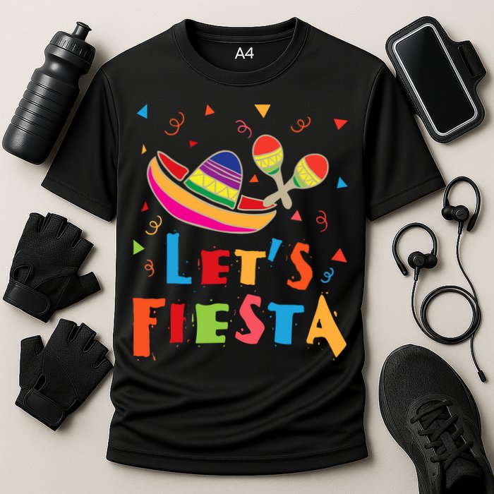 Let's Fiesta Funny Cinco De Mayo Cooling Performance Crew T-Shirt