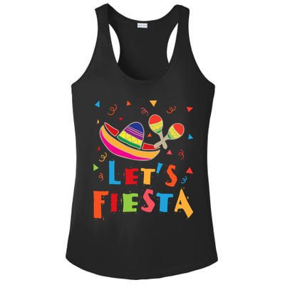 Let's Fiesta Funny Cinco De Mayo Ladies PosiCharge Competitor Racerback Tank