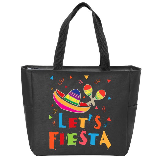 Let's Fiesta Funny Cinco De Mayo Zip Tote Bag