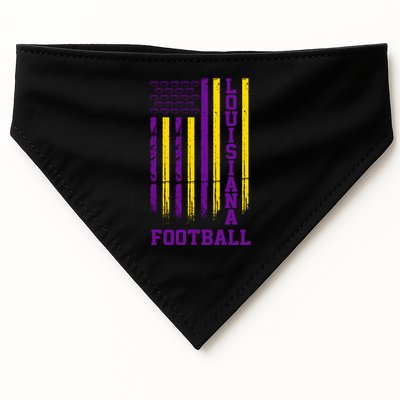 Louisiana Football Fan American Flag USA-Made Doggie Bandana