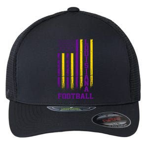 Louisiana Football Fan American Flag Flexfit Unipanel Trucker Cap