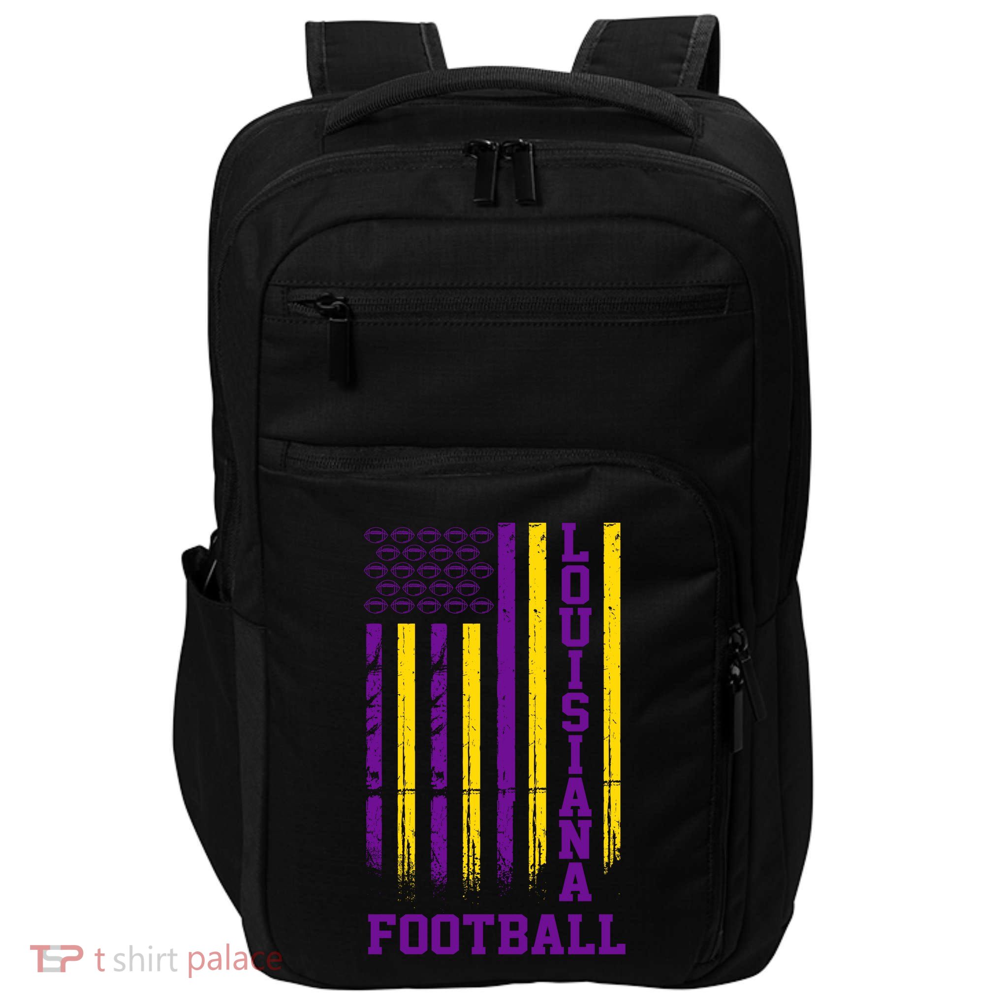 Louisiana Football Fan American Flag Impact Tech Backpack