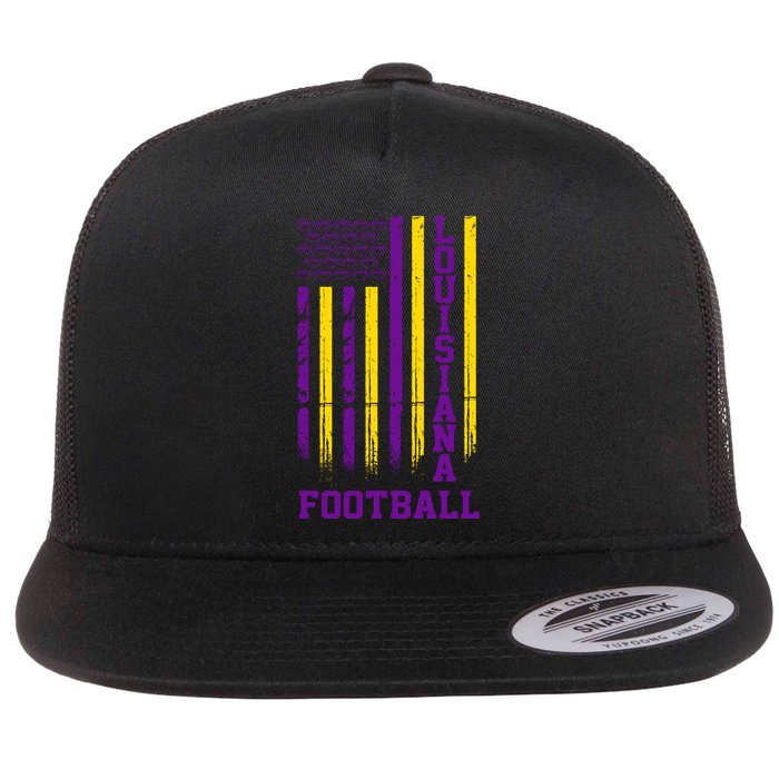 Louisiana Football Fan American Flag Flatbill Hat
