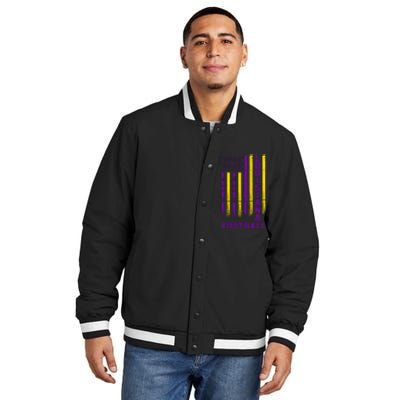 Louisiana Football Fan American Flag Insulated Varsity Jacket