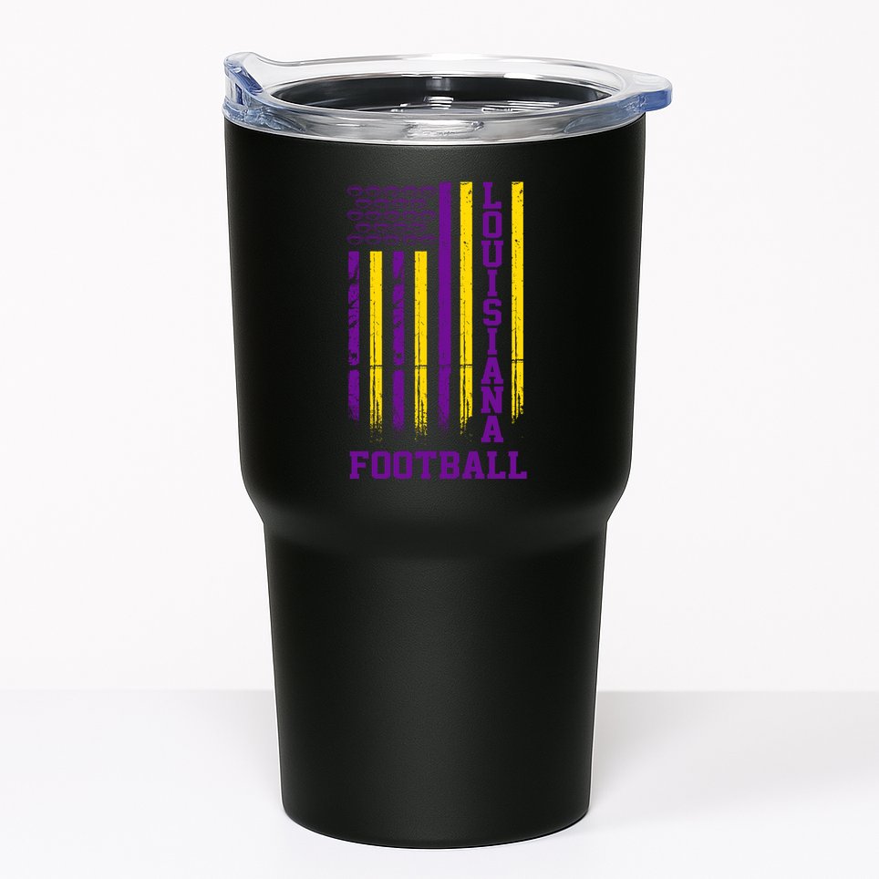 Louisiana Football Fan American Flag Tumbler