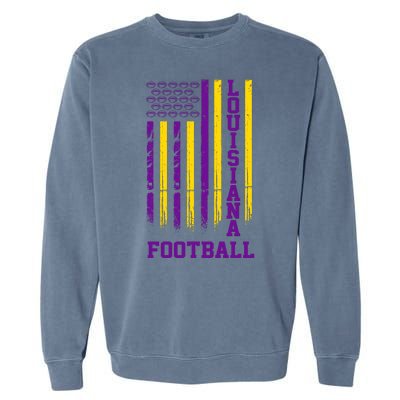 Louisiana Football Fan American Flag Garment-Dyed Sweatshirt