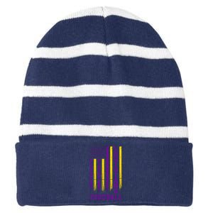 Louisiana Football Fan American Flag Striped Beanie with Solid Band