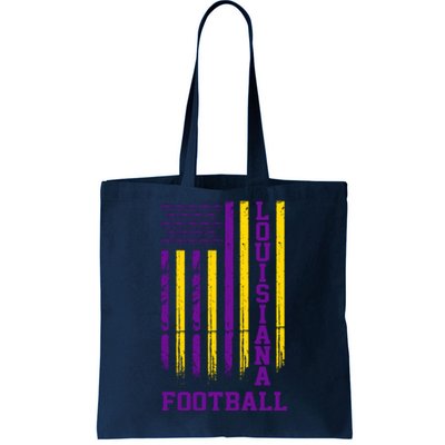 Louisiana Football Fan American Flag Tote Bag