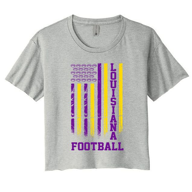 Louisiana Football Fan American Flag Crop Top