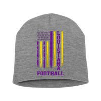 Louisiana Football Fan American Flag Short Acrylic Beanie