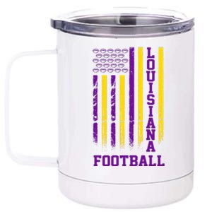 Louisiana Football Fan American Flag 12 oz Stainless Steel Tumbler Cup