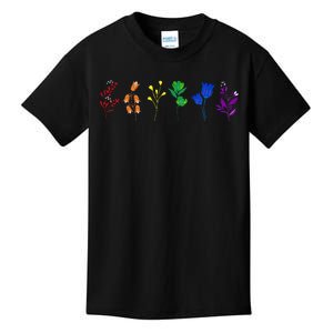 LGBTQ Flowers Floral LGBTQIA+ Pride Month Wildflower Gift Kids T-Shirt