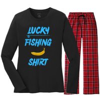 LUCKY FISHING Funny Banana Humor Women's Long Sleeve Flannel Pajama Set 