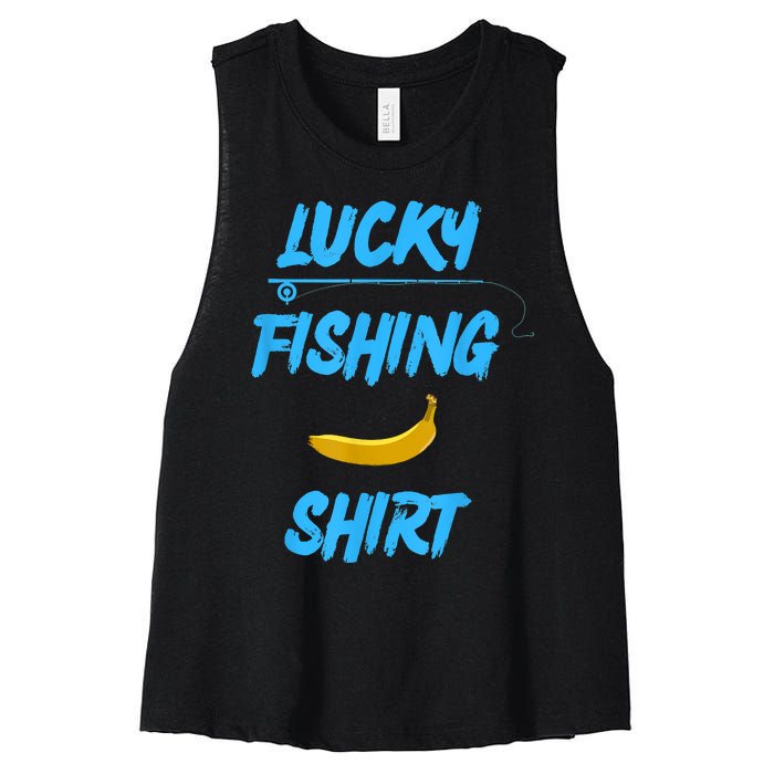 LUCKY FISHING Funny Banana Humor Women's Racerback Cropped Tank