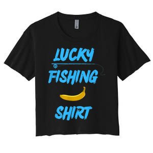 LUCKY FISHING Funny Banana Humor Women's Crop Top Tee