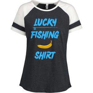 LUCKY FISHING Funny Banana Humor Enza Ladies Jersey Colorblock Tee