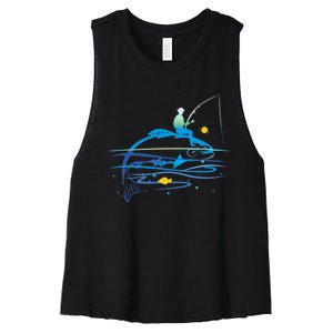 Leisure Fishing Funny Fishing Saying Women's Racerback Cropped Tank