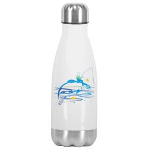 Leisure Fishing Funny Fishing Saying Stainless Steel Insulated Water Bottle