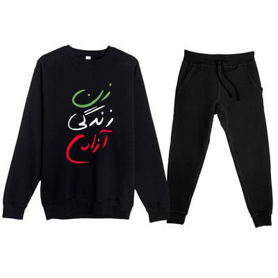 Life Freedom Farsi Calligraphy Zan Zendegi Azadi Premium Crewneck Sweatsuit Set