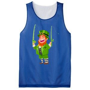 Leprechaun Fishing Funny St Patricks Day Funny Gift Mesh Reversible Basketball Jersey Tank