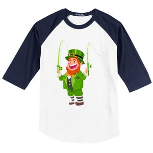 Leprechaun Fishing Funny St Patricks Day Funny Gift Baseball Sleeve Shirt