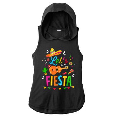 Let's Fiesta For Funny Cinco De Mayo Costume Party Ladies PosiCharge Tri-Blend Wicking Draft Hoodie Tank