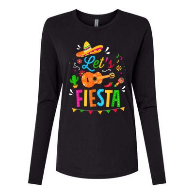 Let's Fiesta For Funny Cinco De Mayo Costume Party Womens Cotton Relaxed Long Sleeve T-Shirt