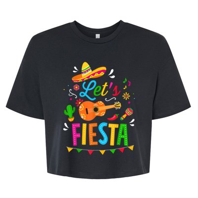 Let's Fiesta For Funny Cinco De Mayo Costume Party Bella+Canvas Jersey Crop Tee