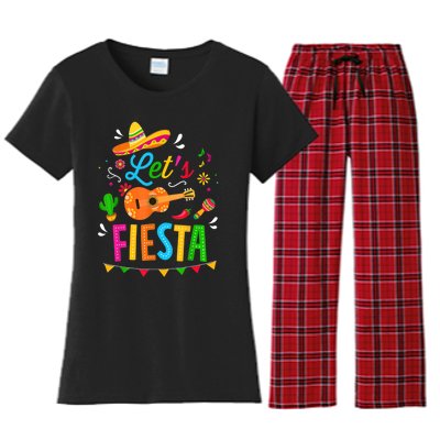 Let's Fiesta For Funny Cinco De Mayo Costume Party Women's Flannel Pajama Set