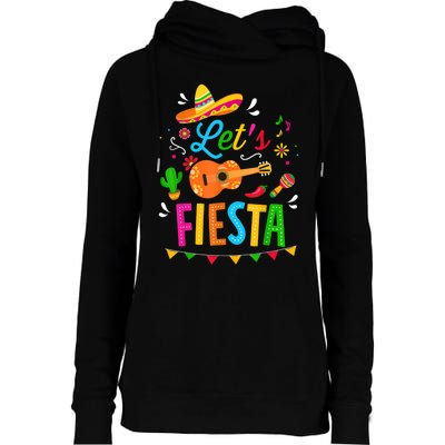 Let's Fiesta For Funny Cinco De Mayo Costume Party Womens Funnel Neck Pullover Hood